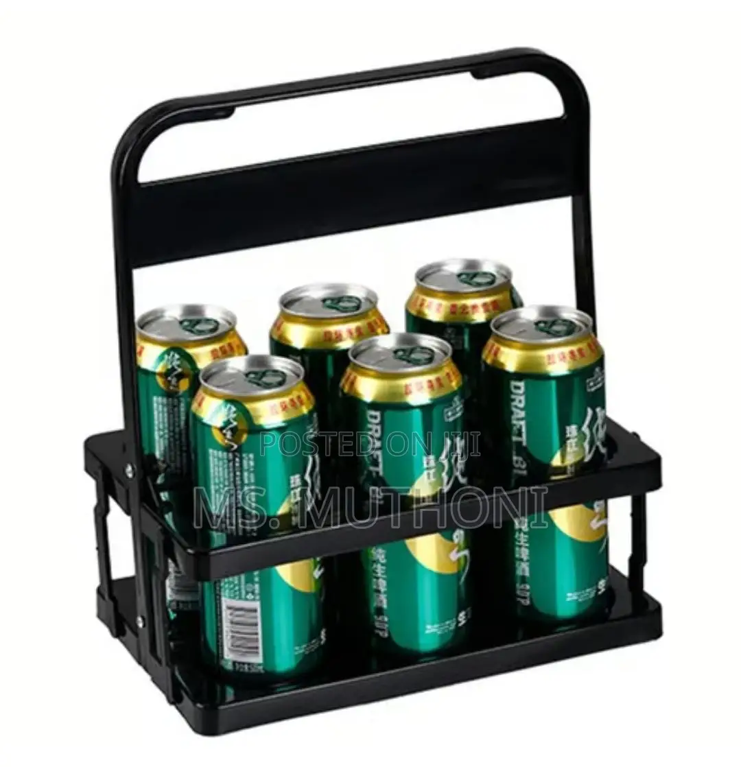 *Portable Foldable 6 Bottle Organizer Carrier Rack