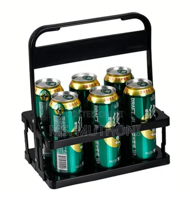 *Portable Foldable 6 Bottle Organizer Carrier Rack