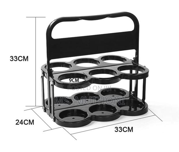 *Portable Foldable 6 Bottle Organizer Carrier Rack - thumbnail 7