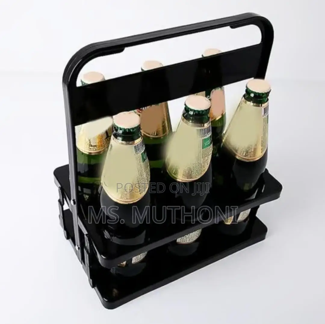 *Portable Foldable 6 Bottle Organizer Carrier Rack