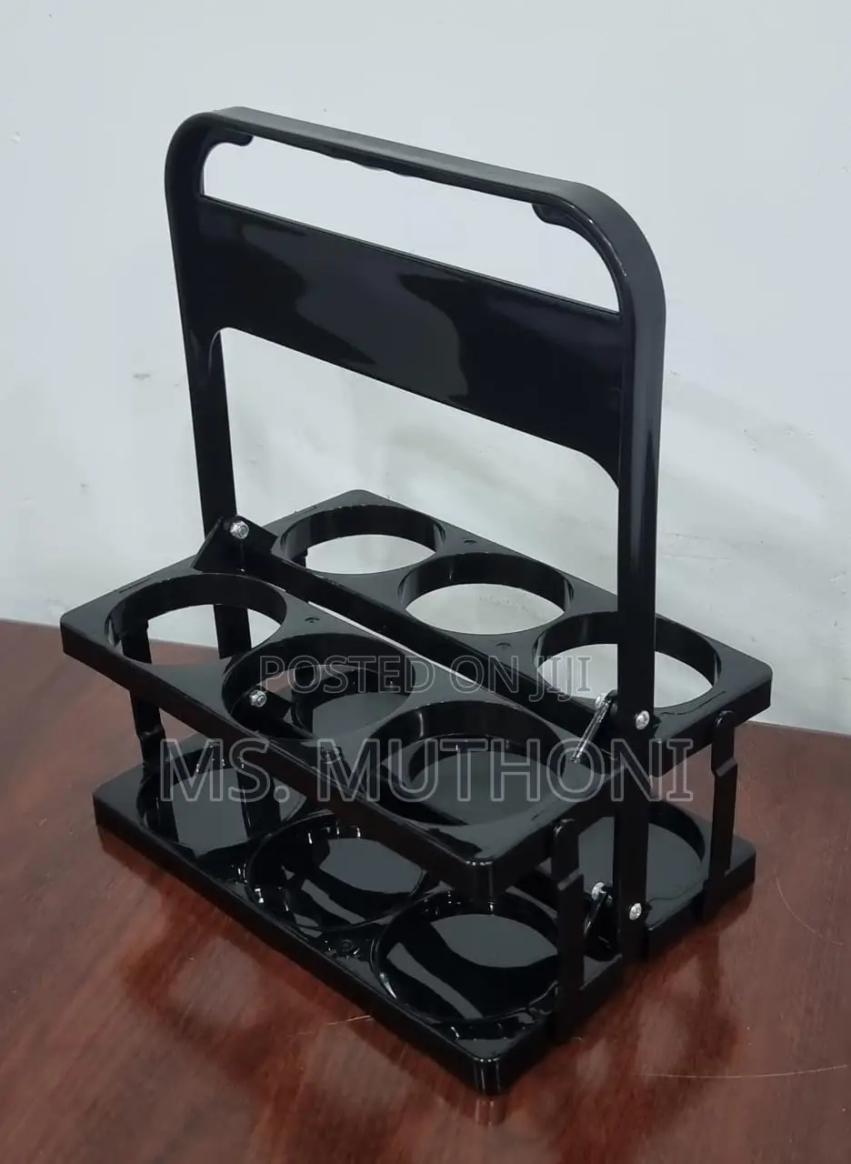 *Portable Foldable 6 Bottle Organizer Carrier Rack