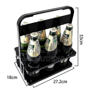 *Portable Foldable 6 Bottle Organizer Carrier Rack