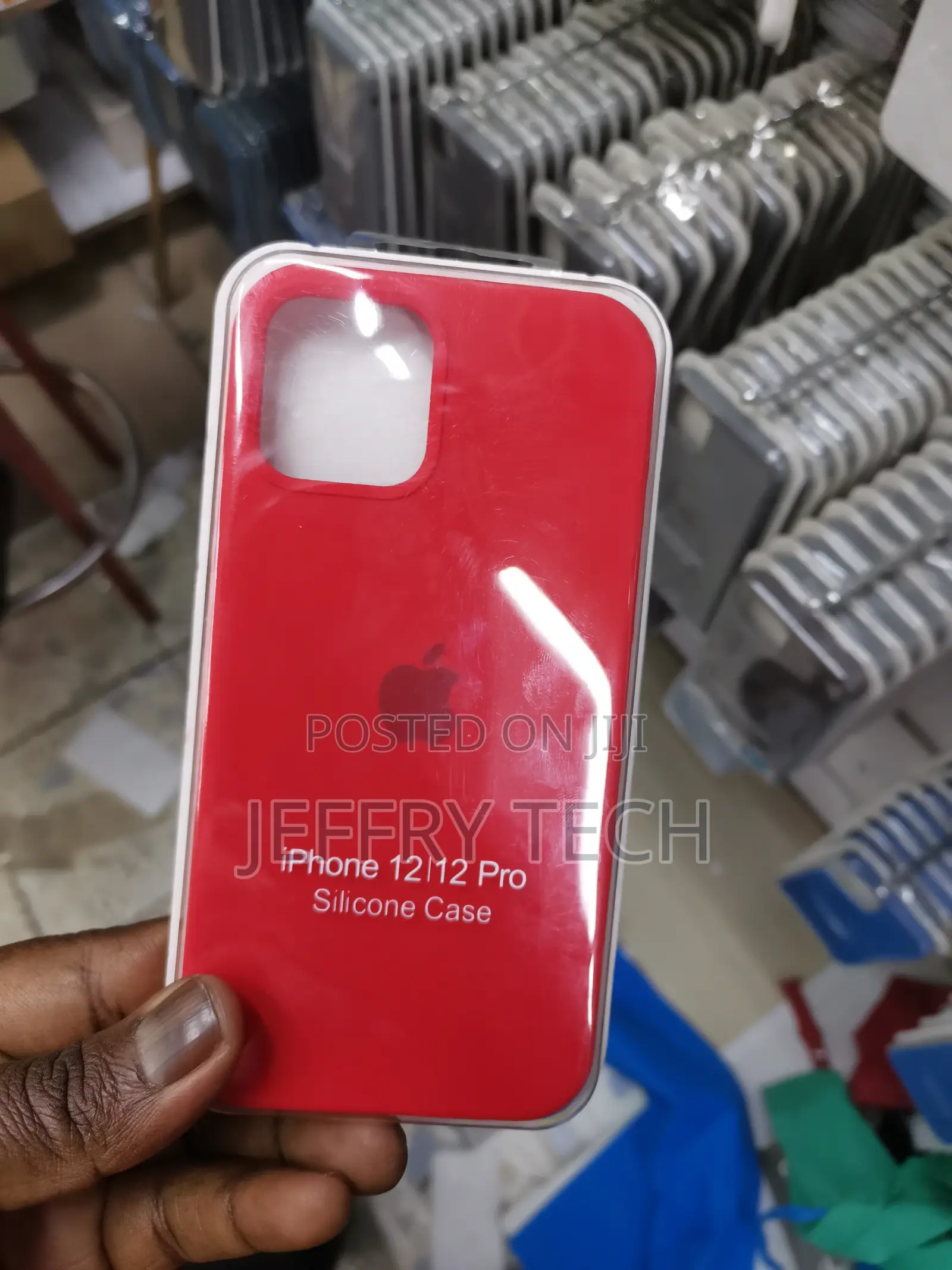Silicone Case for (For iPhone 12, 12 Pro) - (Product) RED