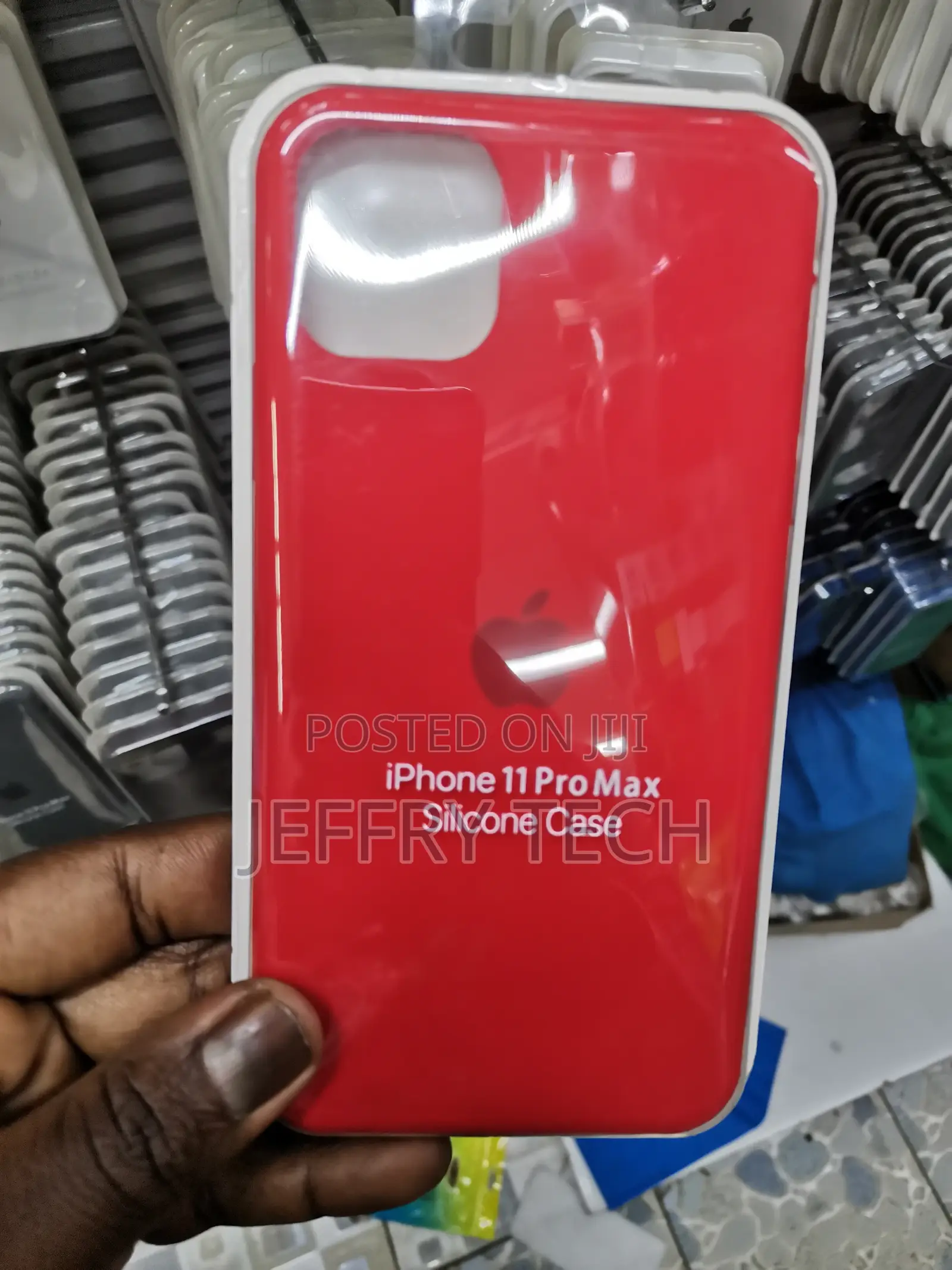 Silicone Rubber Red iPhones 11 Pro Max Black Cover