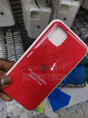 Silicone Rubber Red iPhones 11 Pro Max Black Cover