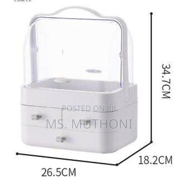 Acrylic 3 Drawers Dome Cosmetics Organizer - thumbnail 4