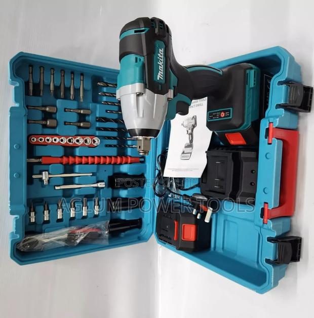 Cordless Impact Wrench Toolset With Bits