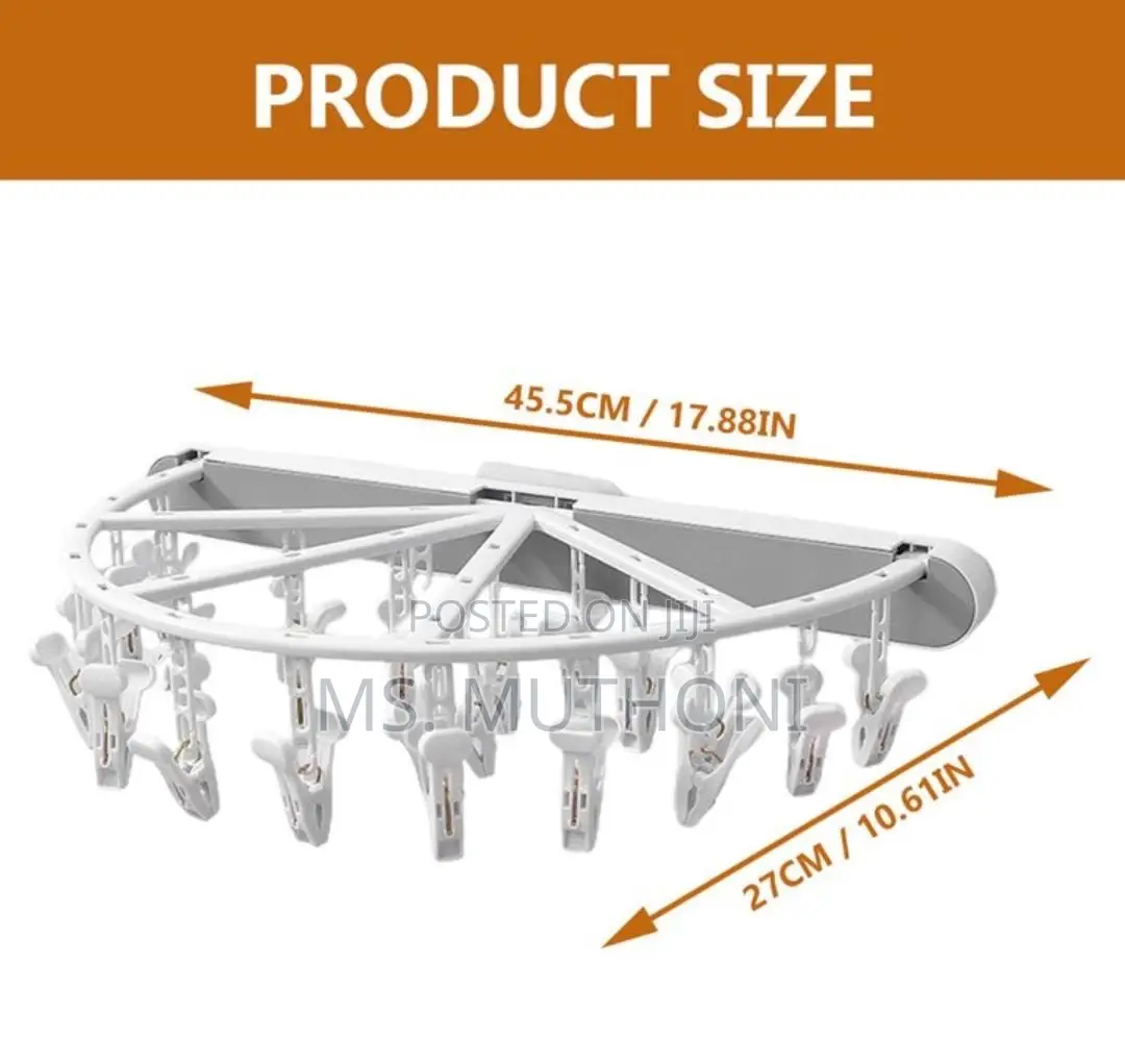 Semi Circular Punch Free Foldable 24 Peg Underwear Organizer