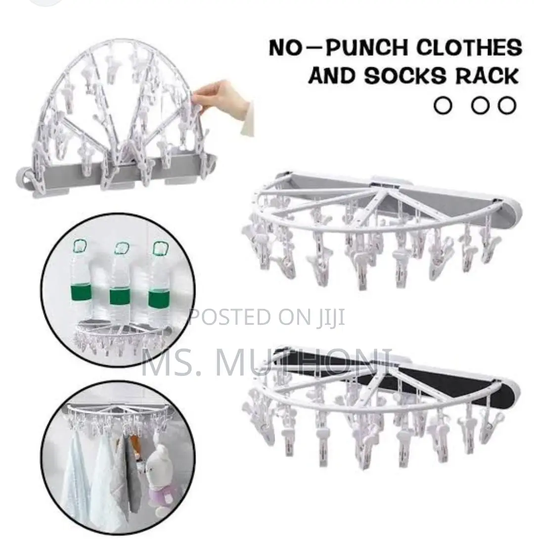 Semi Circular Punch Free Foldable 24 Peg Underwear Organizer