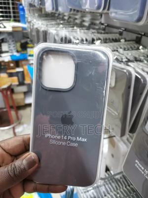 Silicon Phone Case for iPhone 14 Pro Max Color: Gray Black - thumbnail 2