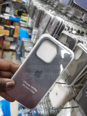 iPhone14 Pro Silicone Case With Apple Logo Natural Titanium