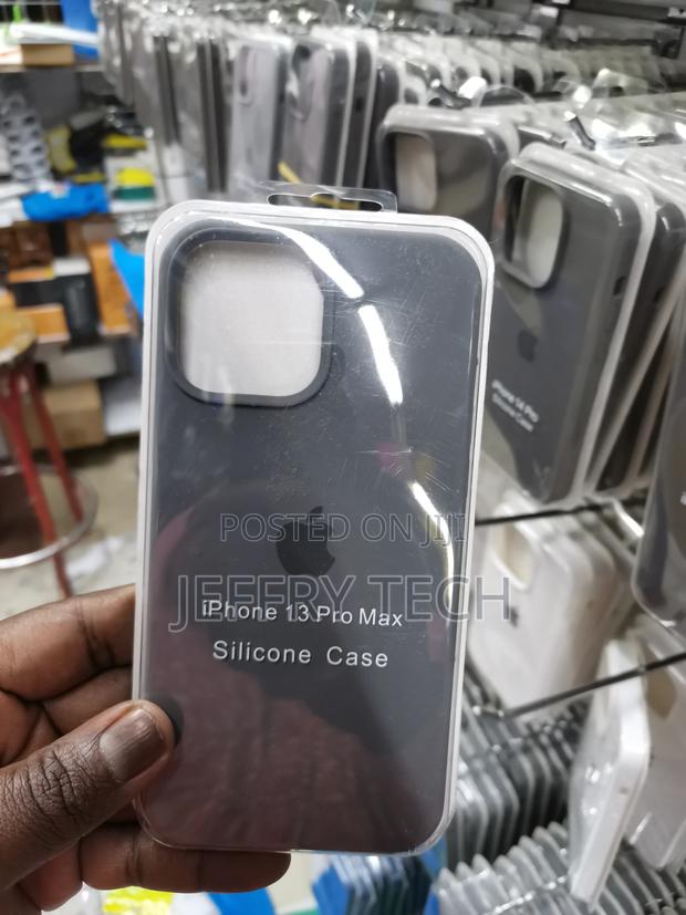 Silicon Phone Case for iPhone 13 Pro Max Color: Gray Black