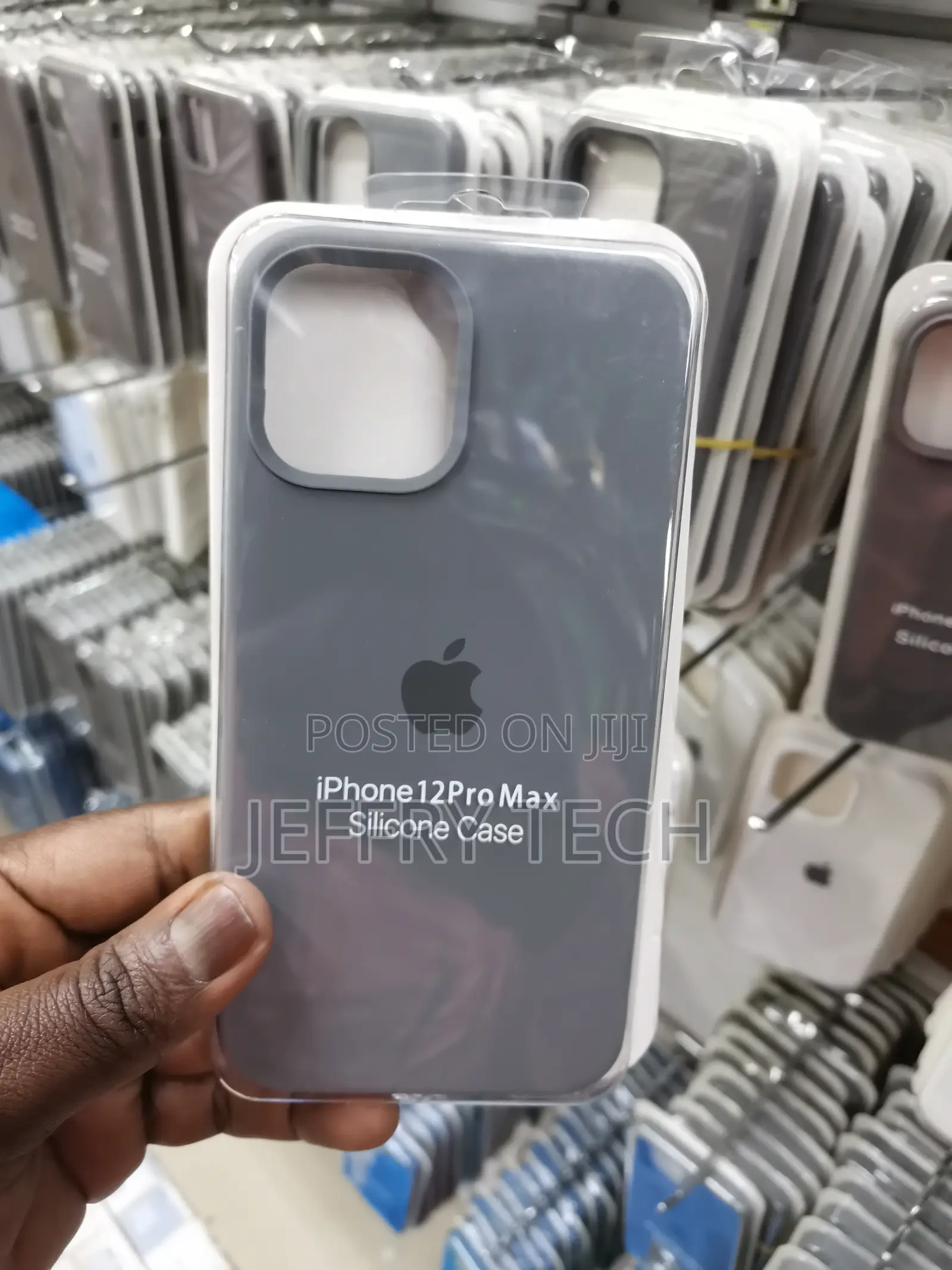 Silicon Phone Case for iPhone 12 Pro Max Color: Gray Black
