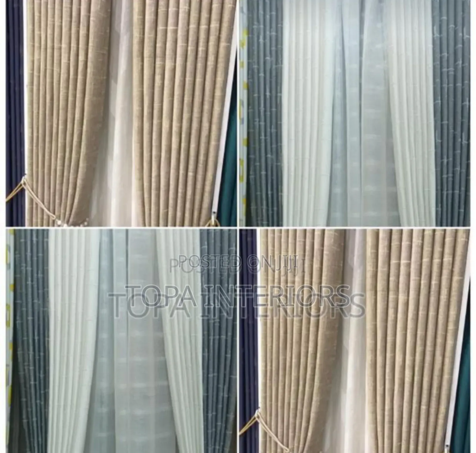 Luxury Window Curtains Beige and Grey Window Curtains