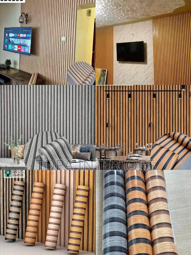 Grey and Brown Striped Wallpapers Wooden Look Wallpapers