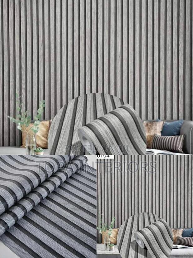 3D Grey Striped Wallpapers Wooden Look Wallpapers
