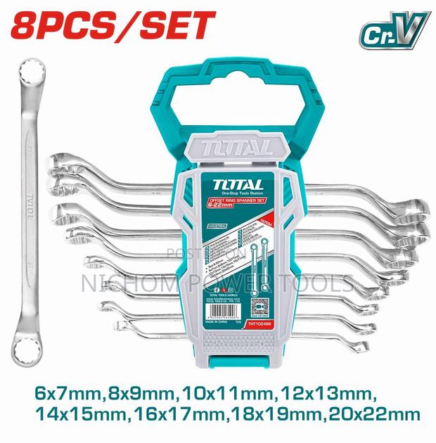 Total THT102486 8pcs Offset Ring Spanner Set Size:6-22mm - main view