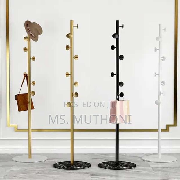 Marble Base Luxury Coat Rack Floor Standing Clothes Hanger - thumbnail 2