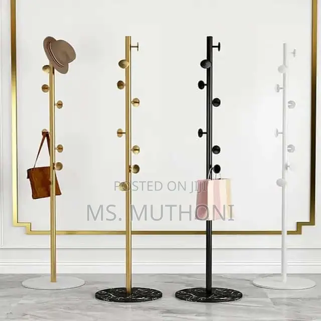 Marble Base Luxury Coat Rack Floor Standing Clothes Hanger