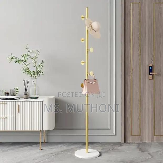 Marble Base Luxury Coat Rack Floor Standing Clothes Hanger - thumbnail 4