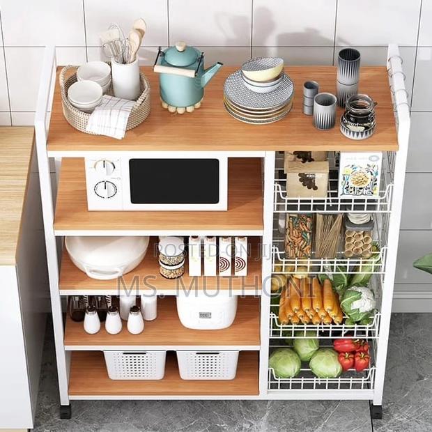 Multifunctional Strong Metallic Kitchen Rack With Movabl - thumbnail 2