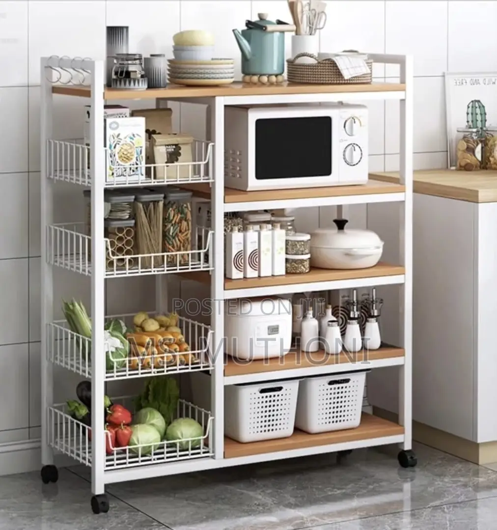 Multifunctional Strong Metallic Kitchen Rack With Movabl
