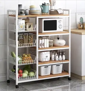 Multifunctional Strong Metallic Kitchen Rack With Movabl