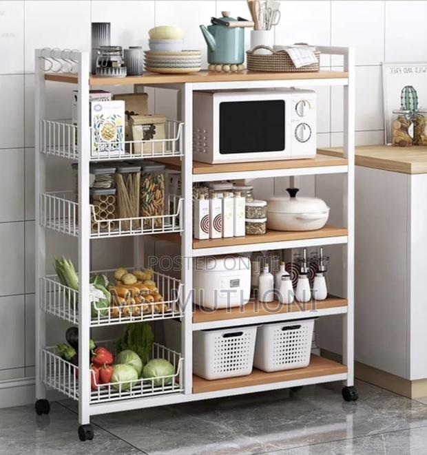 Multifunctional Strong Metallic Kitchen Rack With Movabl - main view