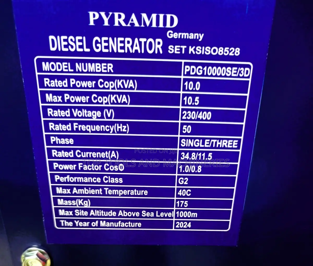 Pyramid Germany 10kva Both Single 3phase Diesel Generator