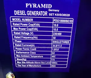 Pyramid Germany 10kva Both Single 3phase Diesel Generator