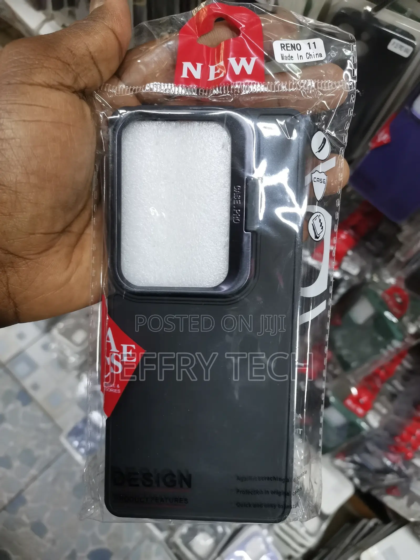 Black Camera Stand Color TPU (Soft) Phone Case Oppo Reno 11