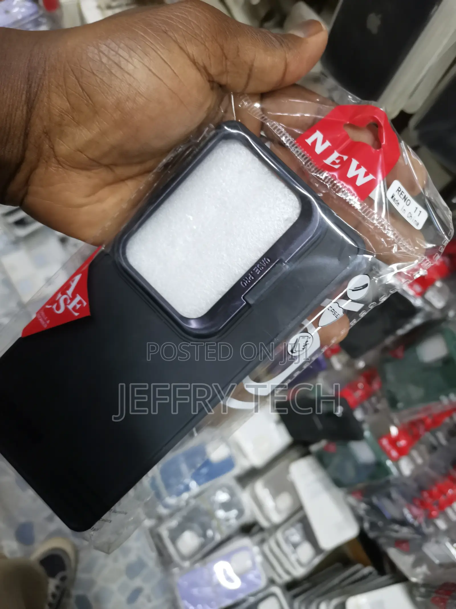 Black Camera Stand Color TPU (Soft) Phone Case Oppo Reno 11