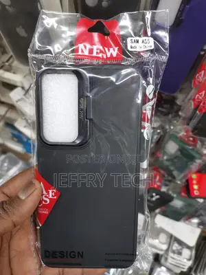 Black Camera Stand Color TPU (Soft) Phone Case - Samsunga55