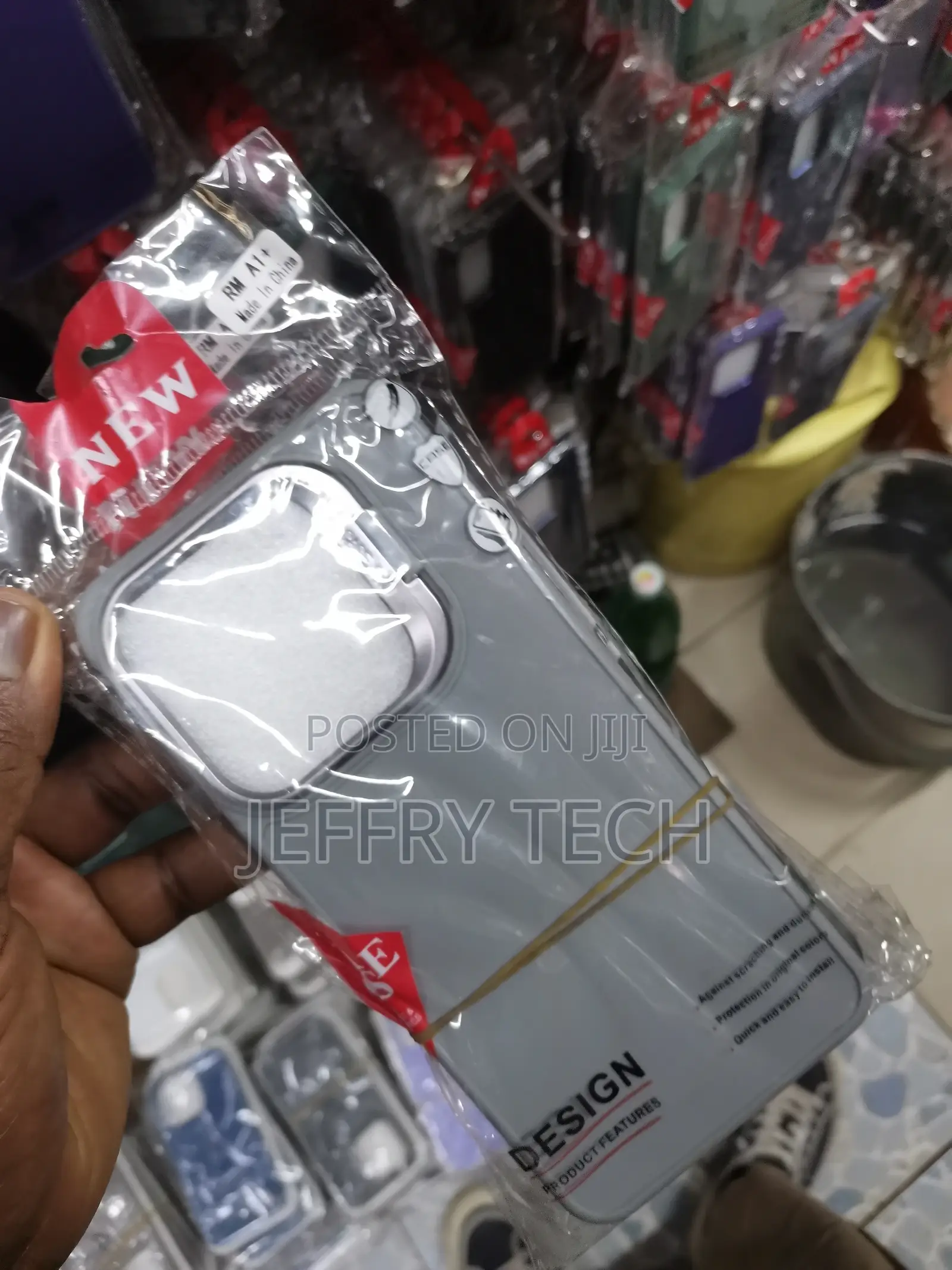 Grey Camera Stand Color TPU (Soft) Phone Case RM A1+