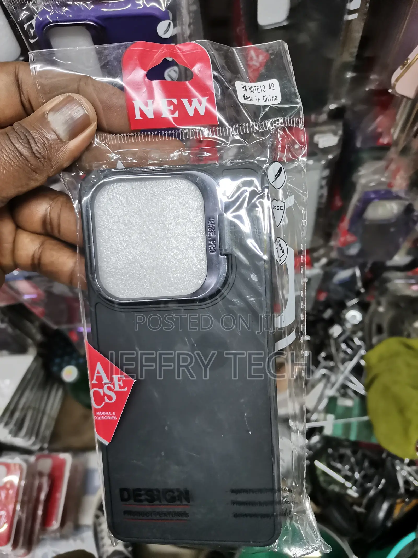 Black Camera Stand Color TPU (Soft) Phone Case - Realme 13C