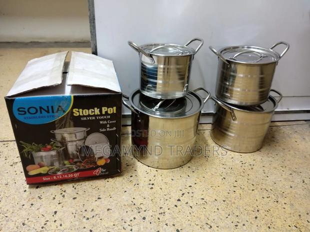 4pc Stainless Steel Sufuria / Stock Pot Sufuria