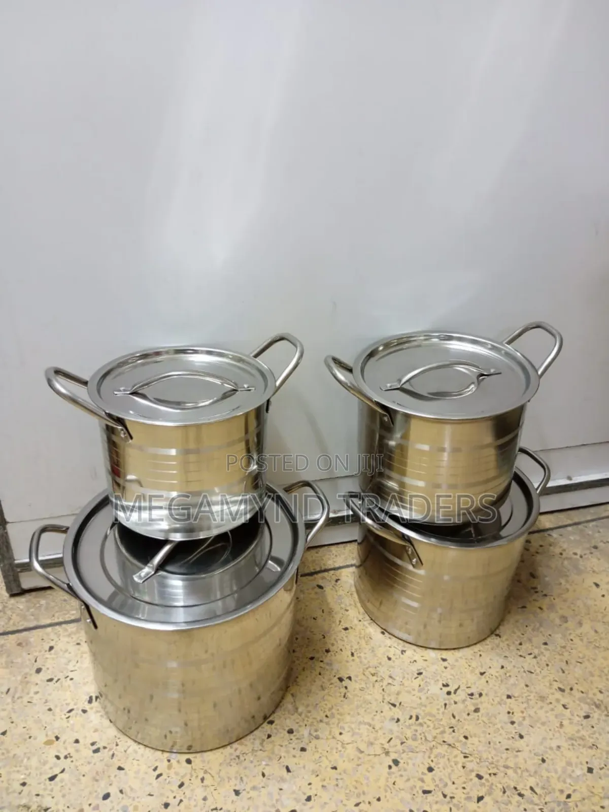4pc Stainless Steel Sufuria / Stock Pot Sufuria