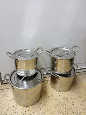 4pc Stainless Steel Sufuria / Stock Pot Sufuria