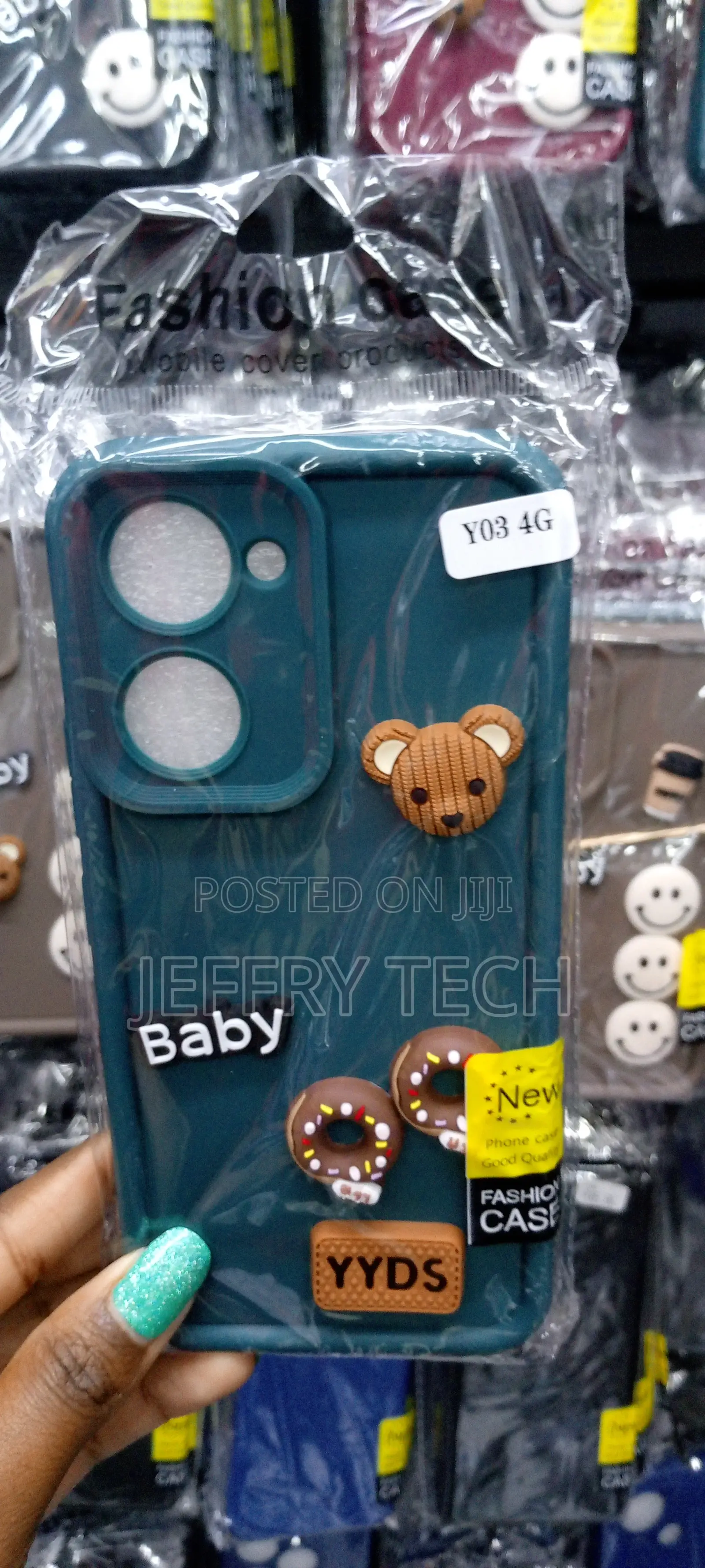 Cute Cartoon Creative 3D Coffee Bear Doll Casing for Y03 4G