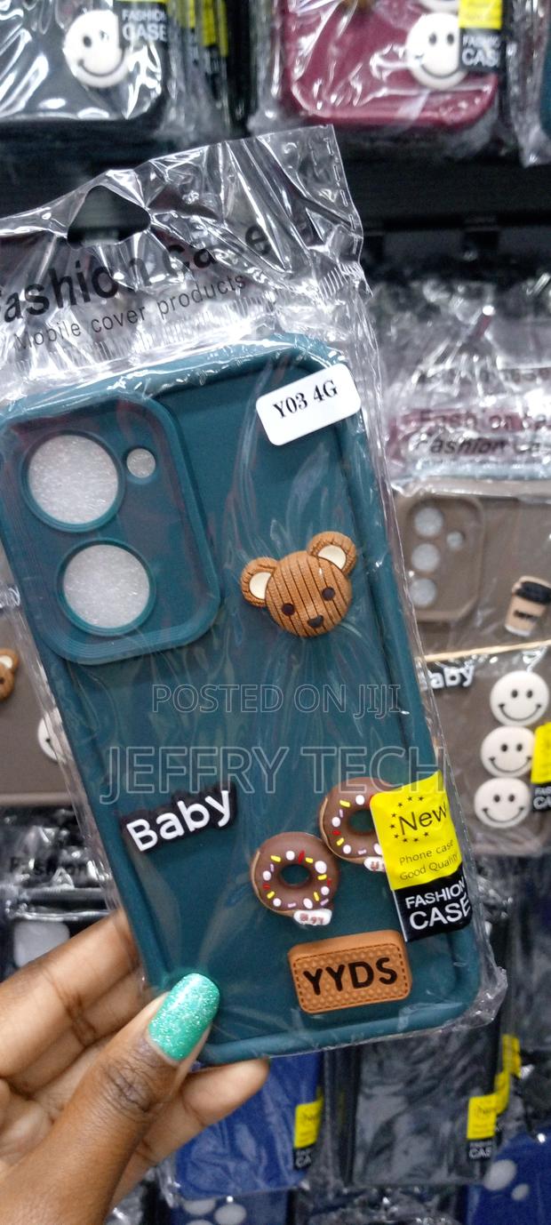 Cute Cartoon Creative 3D Coffee Bear Doll Casing for Y03 4G - thumbnail 3