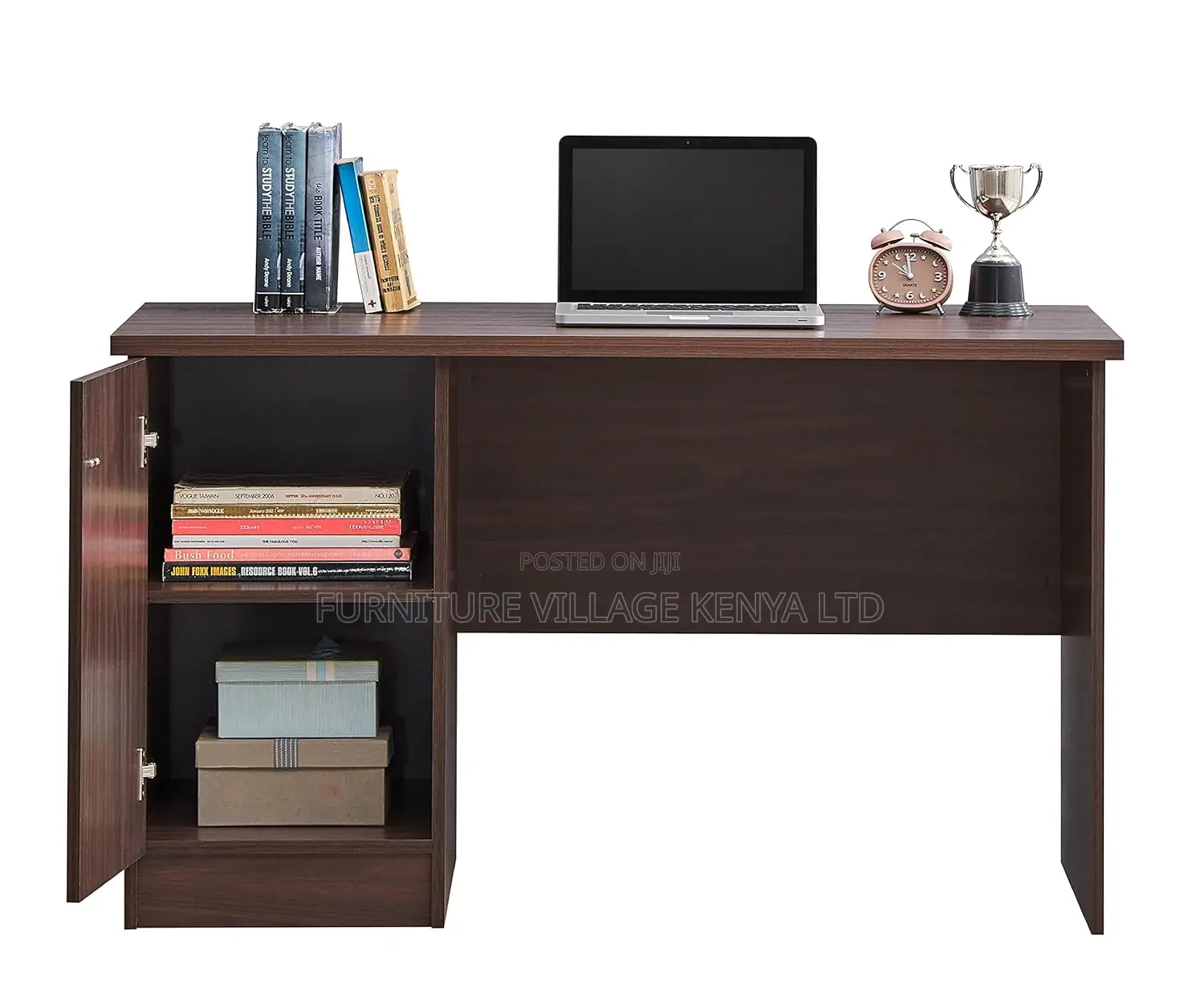 Study Table and Office Desk (Dark Wenge, Matte Finish)