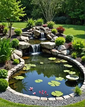 Fish Pond Construction  and Repair With Fountain or Fall