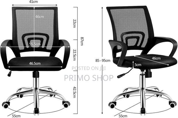 Ergonomic Office Swivel Chair, Clerical Mesh Study Seat - thumbnail 3