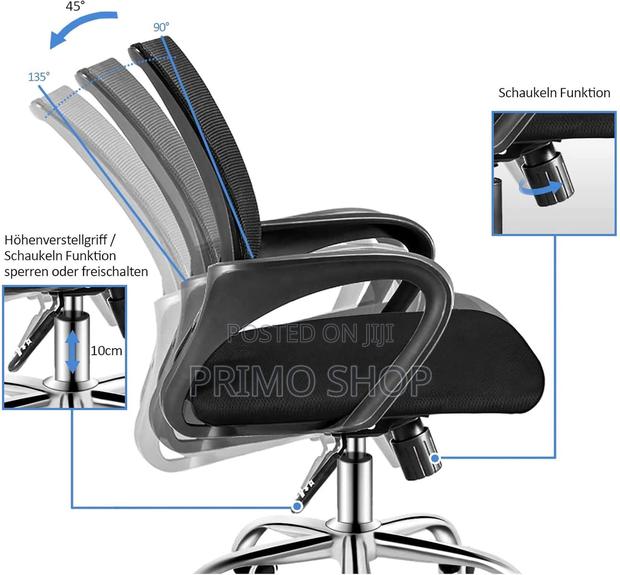 Ergonomic Office Swivel Chair, Clerical Mesh Study Seat - thumbnail 5