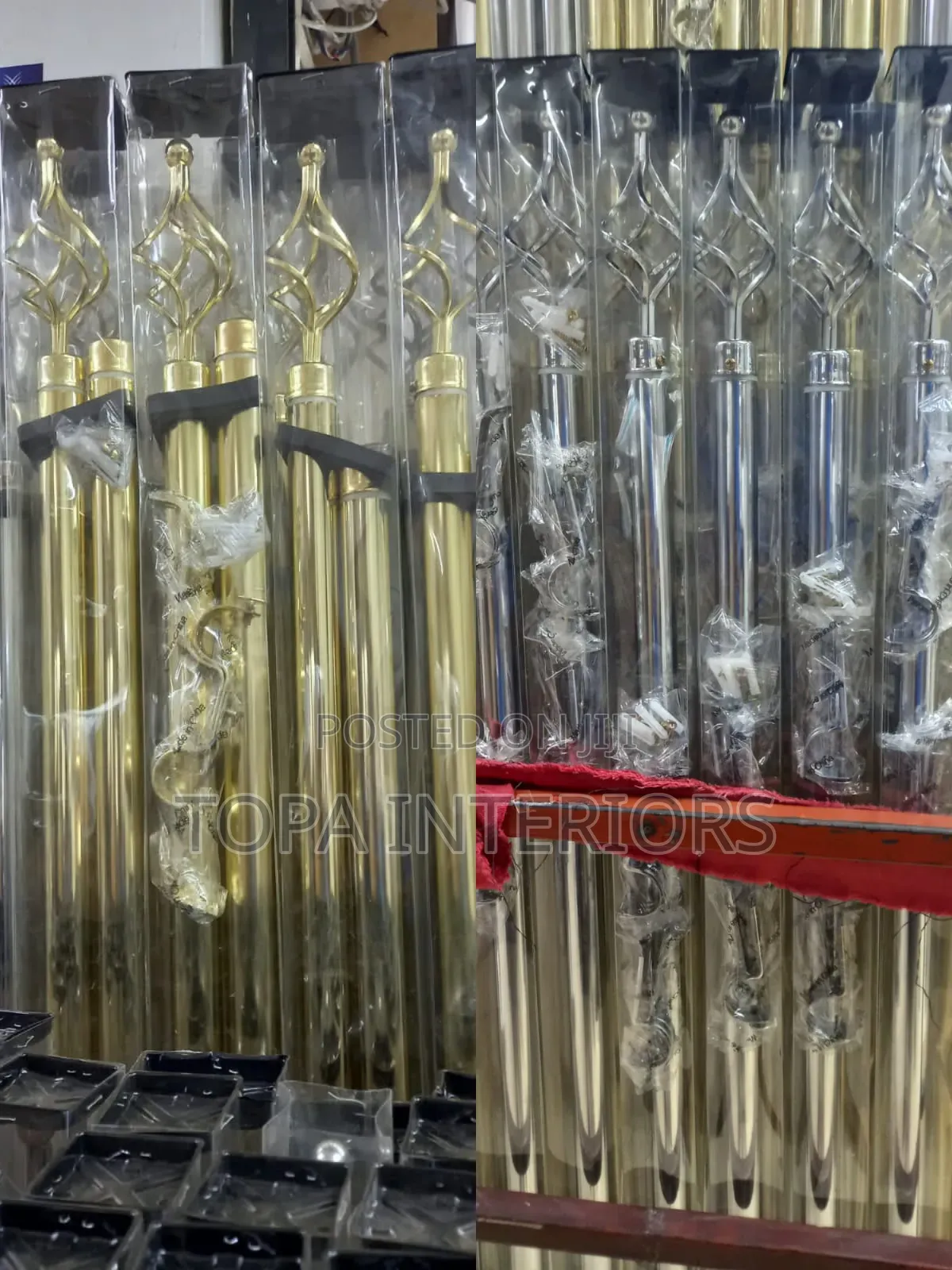 Diy-Friendly Gold and Silver Adjustable Window Curtain Rods Set