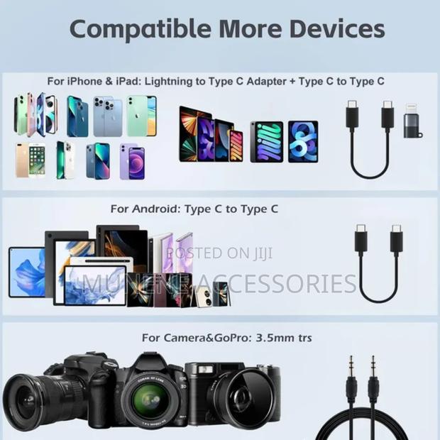 F11-2 3in1 Dual Microphone for USB C\iPhone Phone and Camera - thumbnail 6