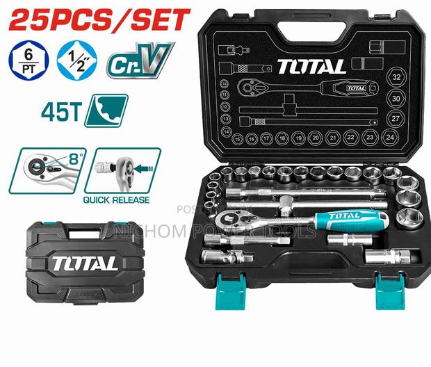 Total THT121251 25 PCS 1/2" Socket Set