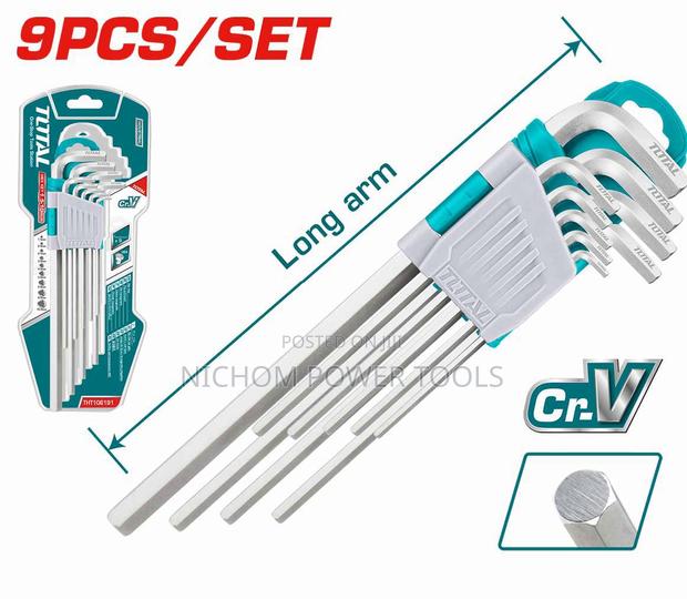 Total THT106191 9pcs Hex Key Set Material:Cr-V - main view