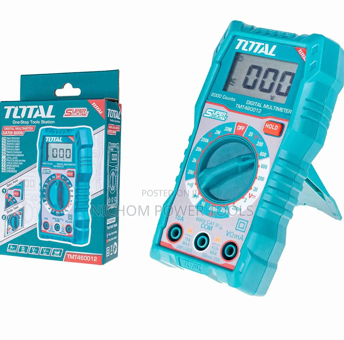 Total TMT460012 Digital Multimeter 2000 Counts LCD Display