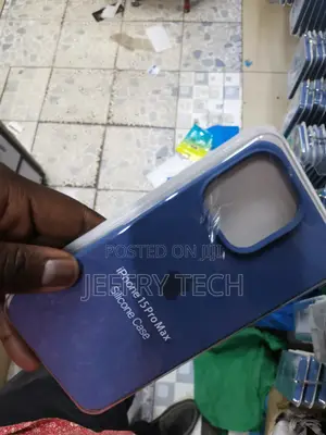 iPhone 15 Pro Max Silicone Case With - Storm Blue